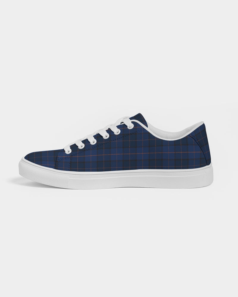 Blue Plaid Women's Faux-Leather Sneaker