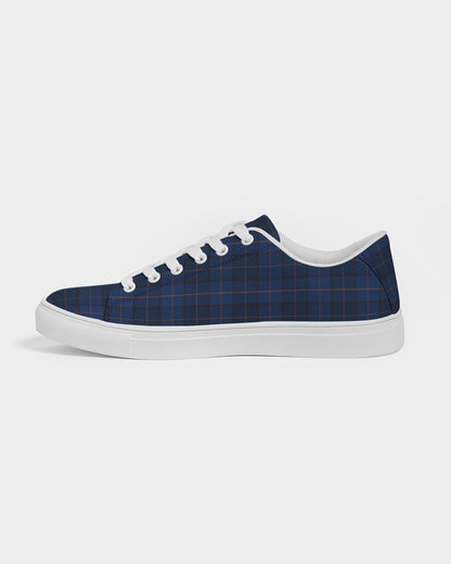 Blue Plaid Women's Faux-Leather Sneaker