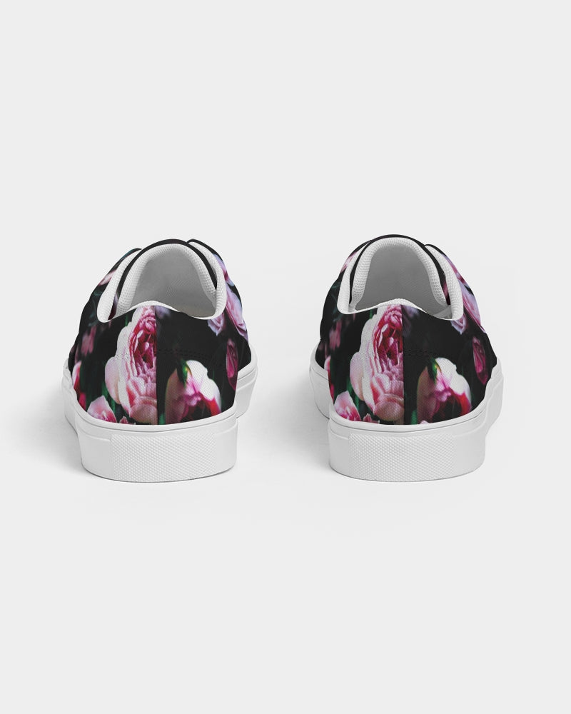 Dark Floral Men's Lace Up Canvas Shoe