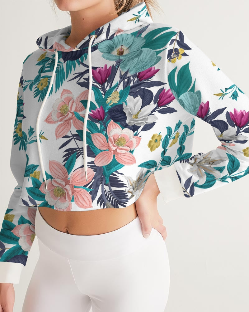 Warm Floral Women's Cropped Hoodie