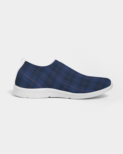 Blue Plaid Men's Slip-On Flyknit Shoe
