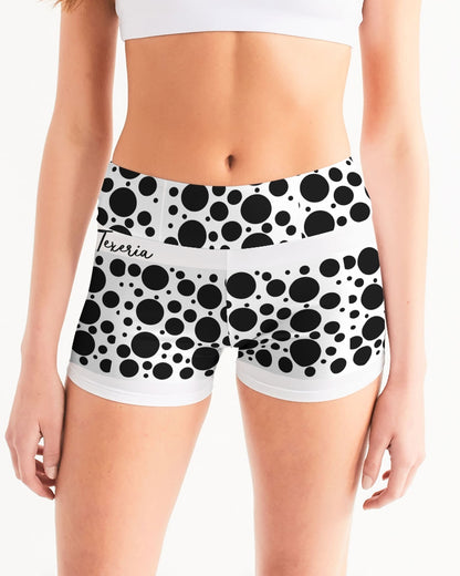 Dots Women's Mid-Rise Yoga Shorts