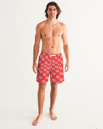 Poly Love Red Men's Swim Trunk