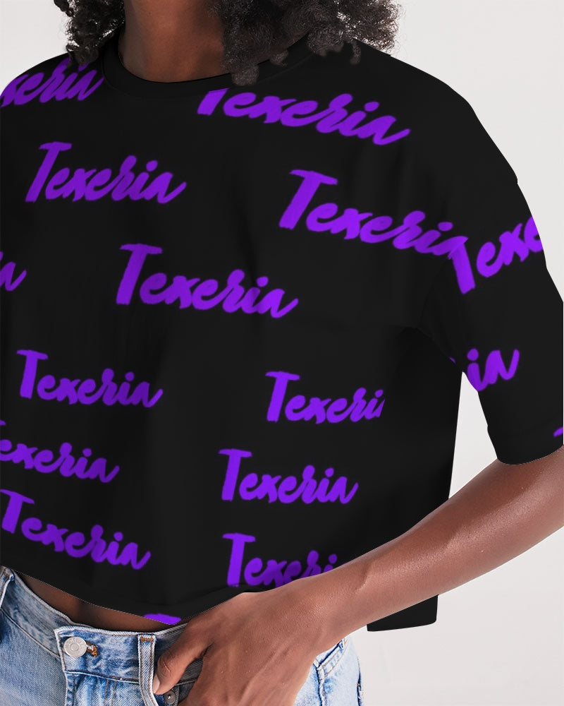 Texeria Monogram purple Women's Lounge Cropped Tee