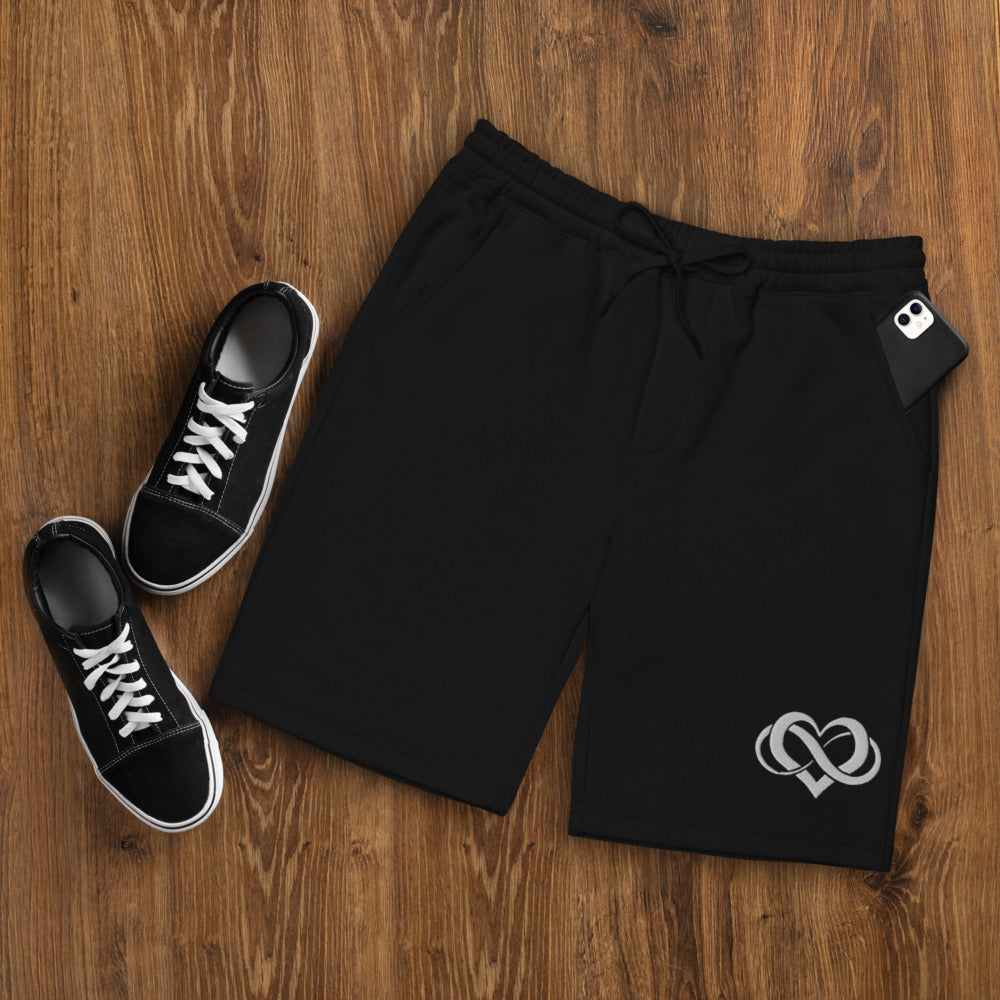 Poly love ( wht) Men's fleece shorts