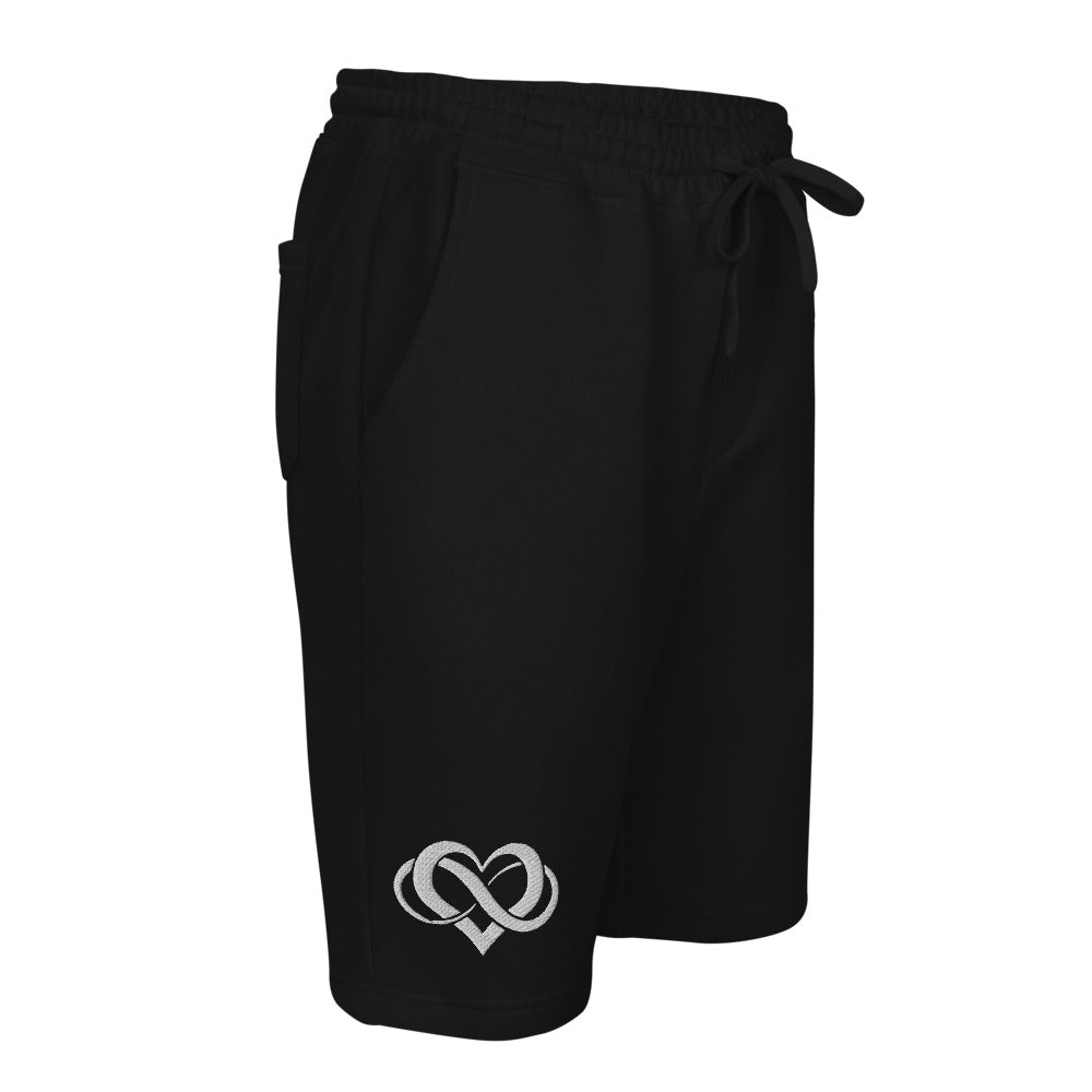 Poly love ( wht) Men's fleece shorts