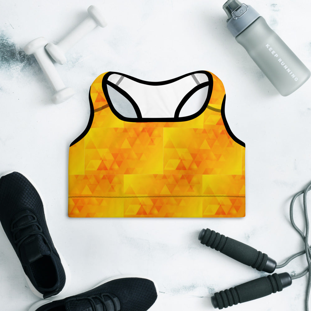 Orange Abstract Sports Bra