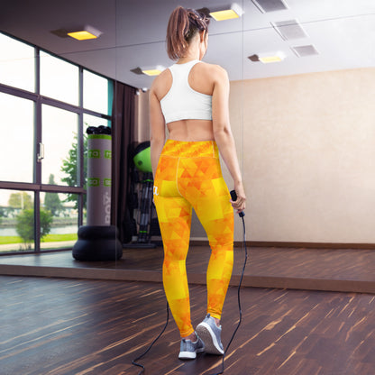 Orange Abstract Yoga Leggings