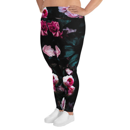 Dark Floral Plus Size Leggings