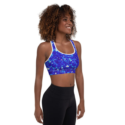 Crystal Blue Padded Sports Bra