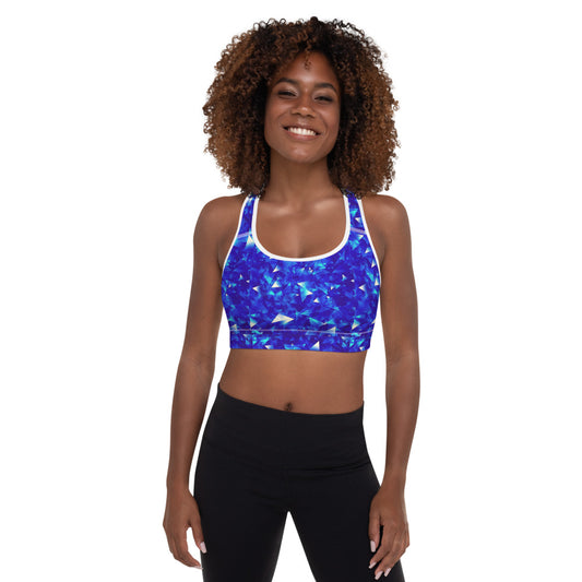 Crystal Blue Padded Sports Bra