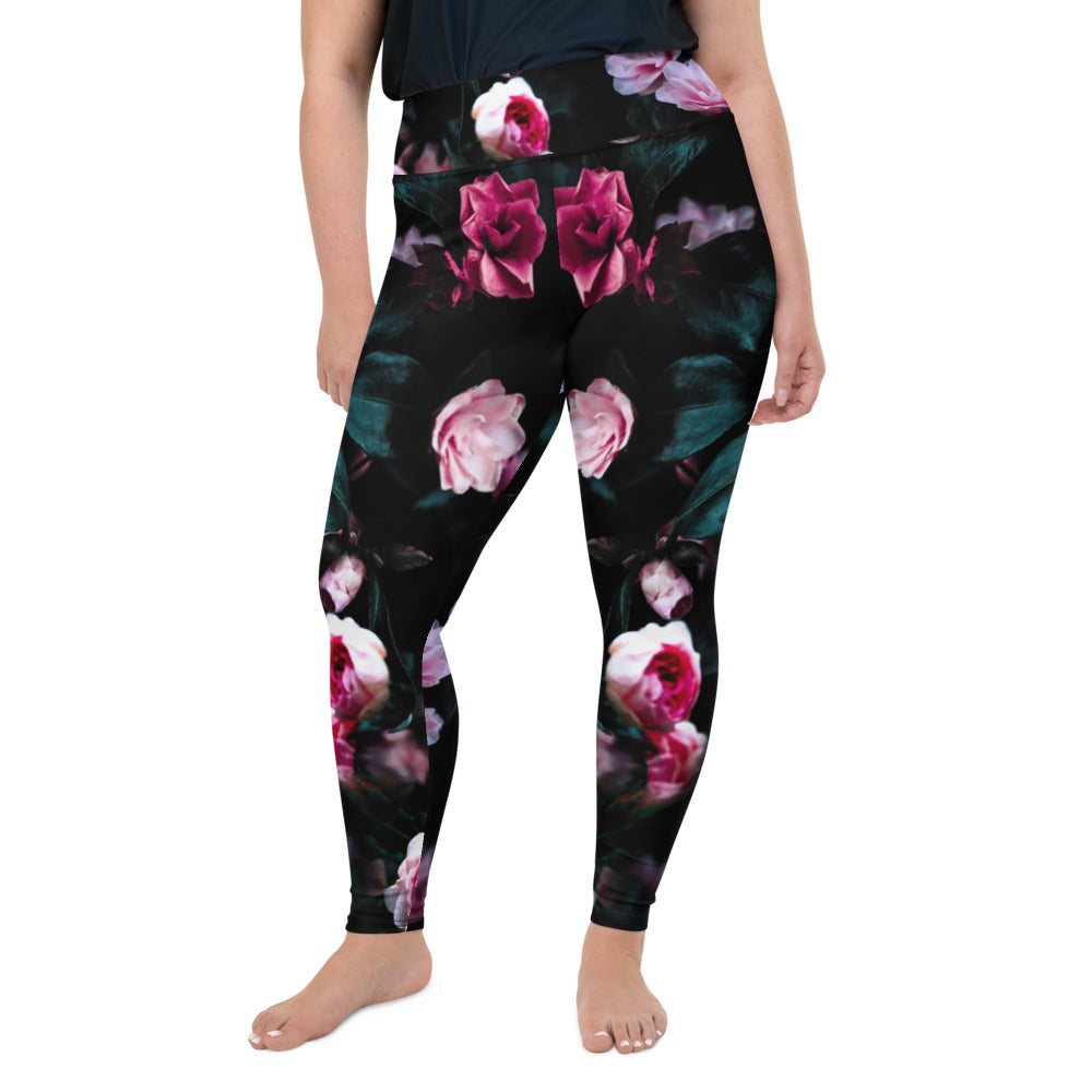 Dark Floral Plus Size Leggings
