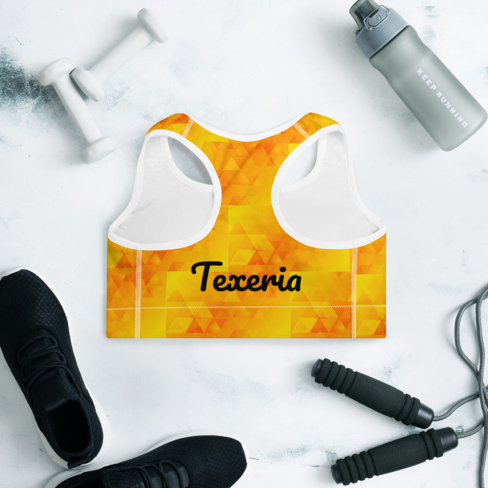 Orange Abstract Sports Bra
