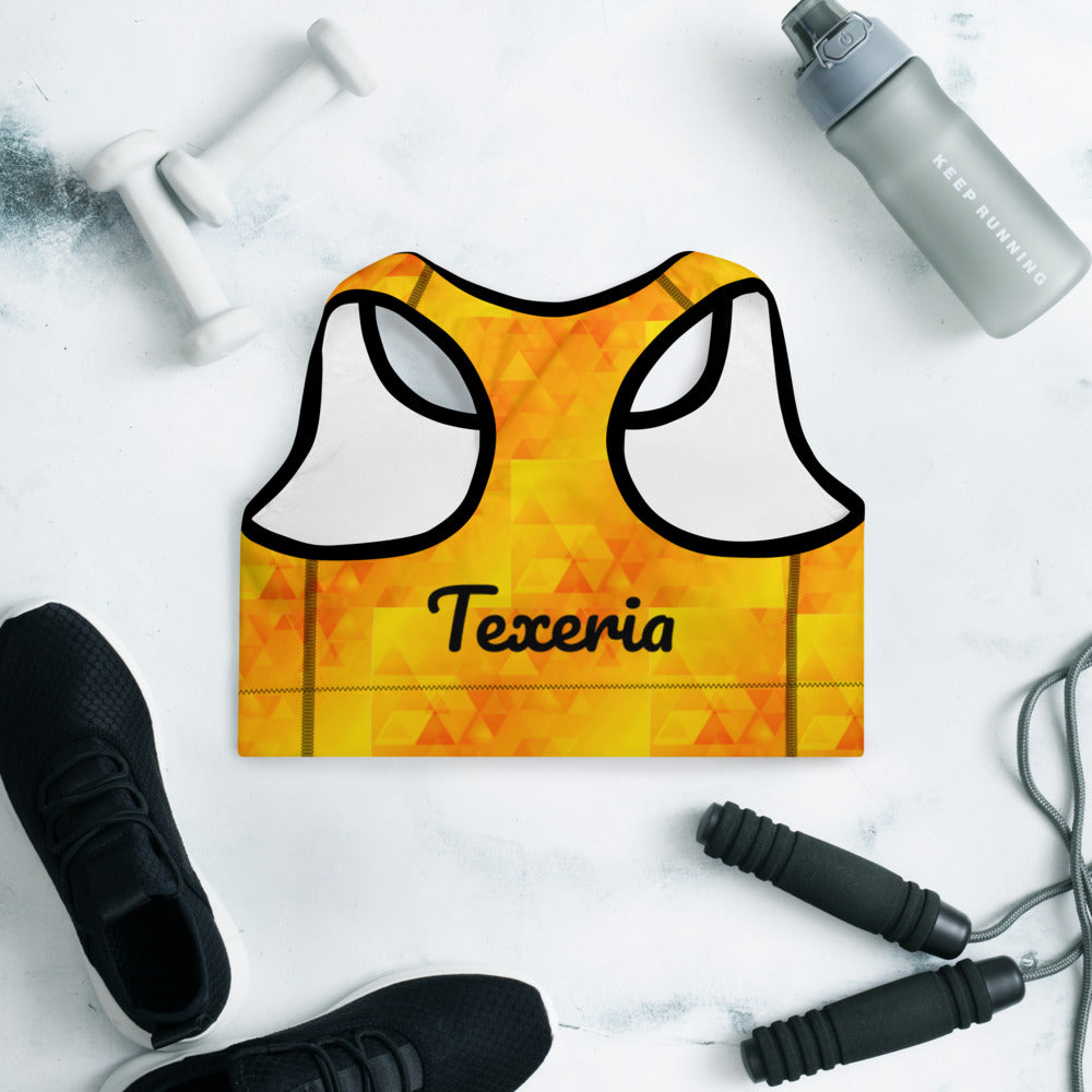 Orange Abstract Sports Bra