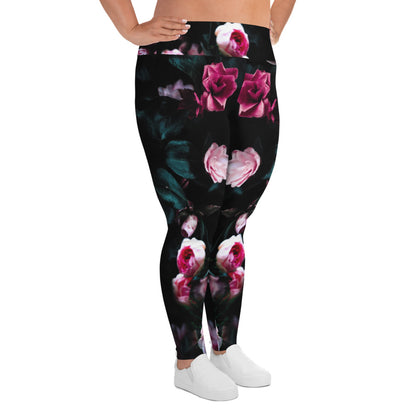 Dark Floral Plus Size Leggings