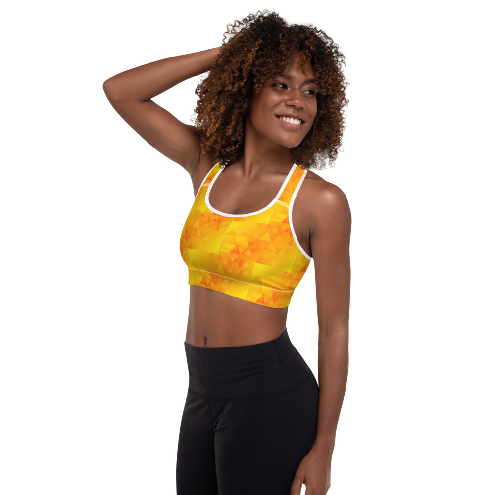Orange Abstract Sports Bra