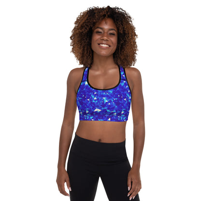 Crystal Blue Padded Sports Bra