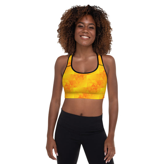 Orange Abstract Sports Bra
