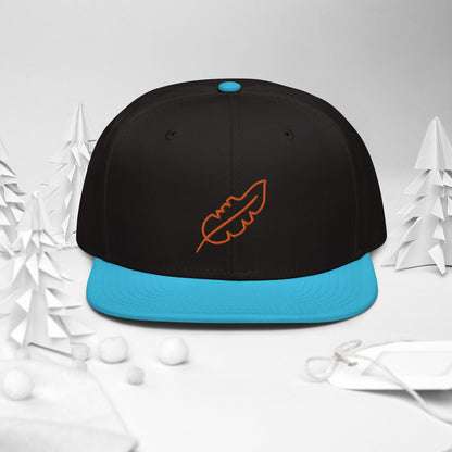 Feather Snapback Hat (Orange)