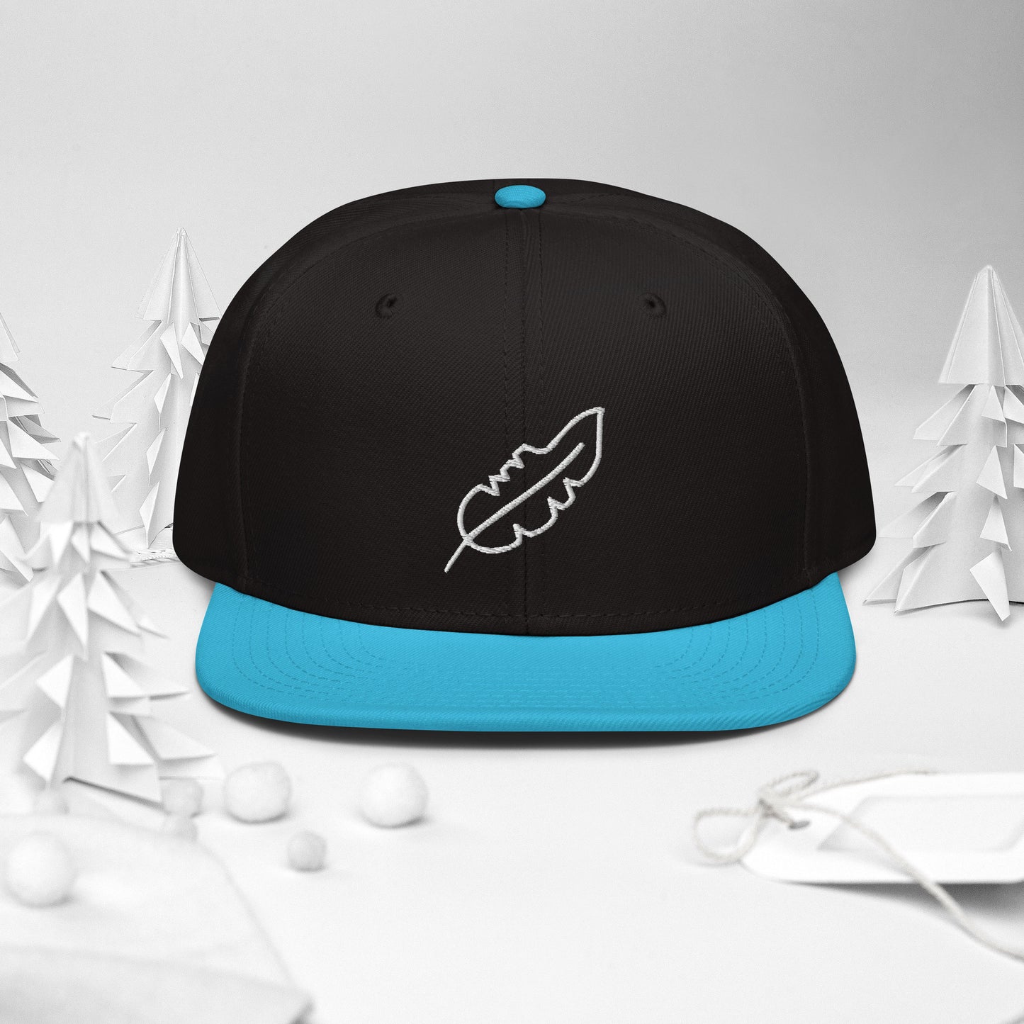 Feather Snapback Hat (White)