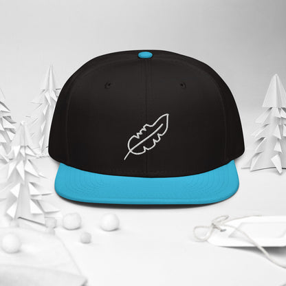 Feather Snapback Hat (White)