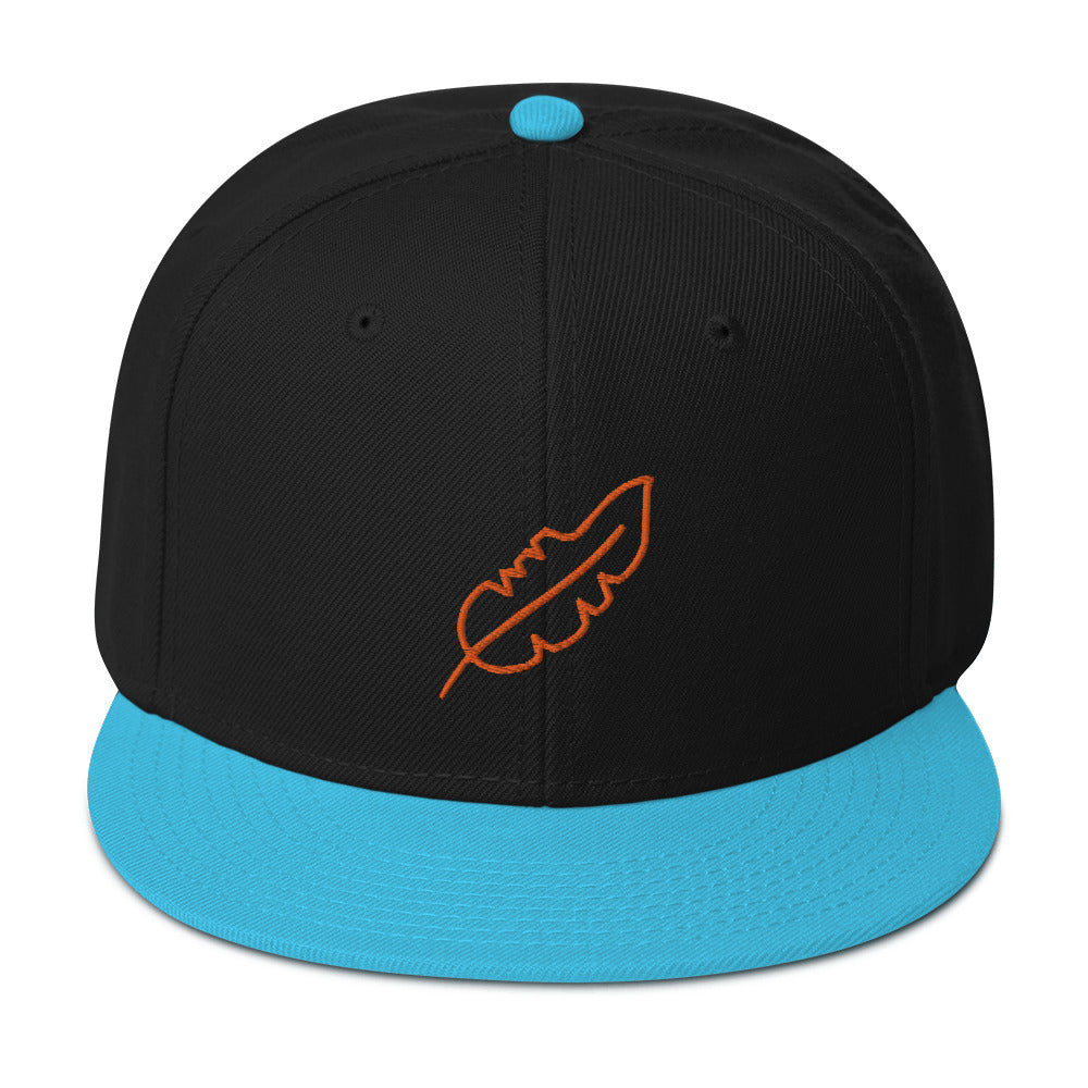 Feather Snapback Hat (Orange)