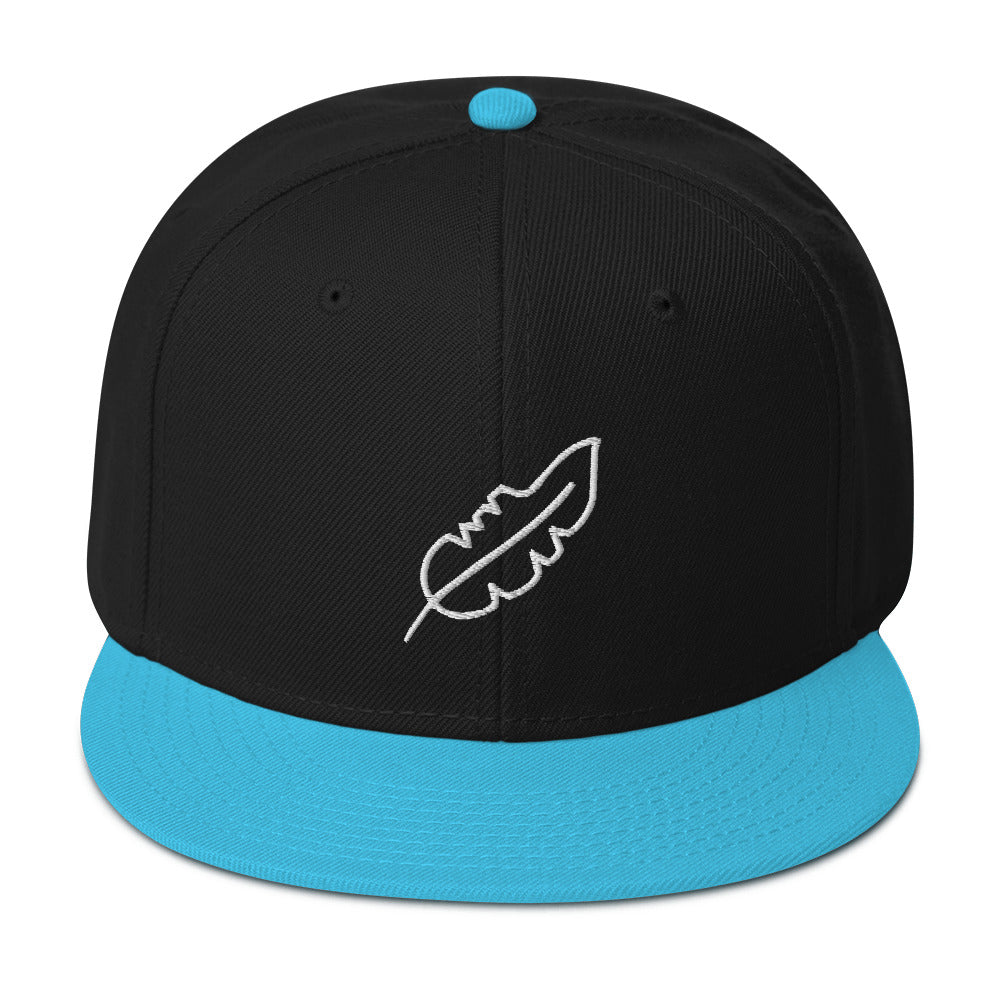 Feather Snapback Hat (White)