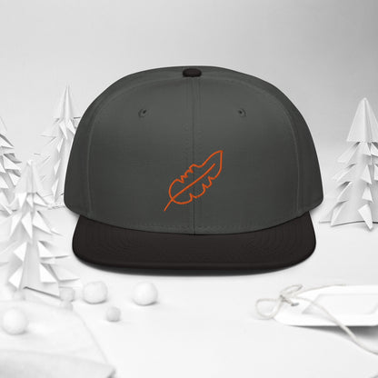 Feather Snapback Hat (Orange)