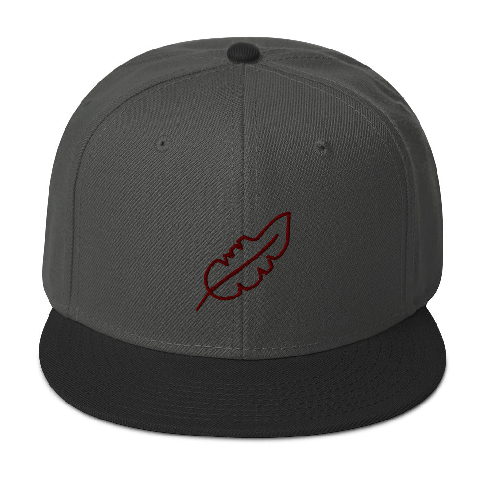 Feather Snapback Hat (Maroon)