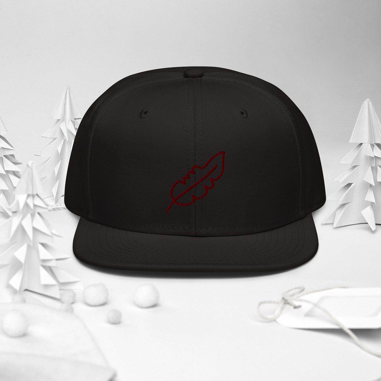 Feather Snapback Hat (Maroon)