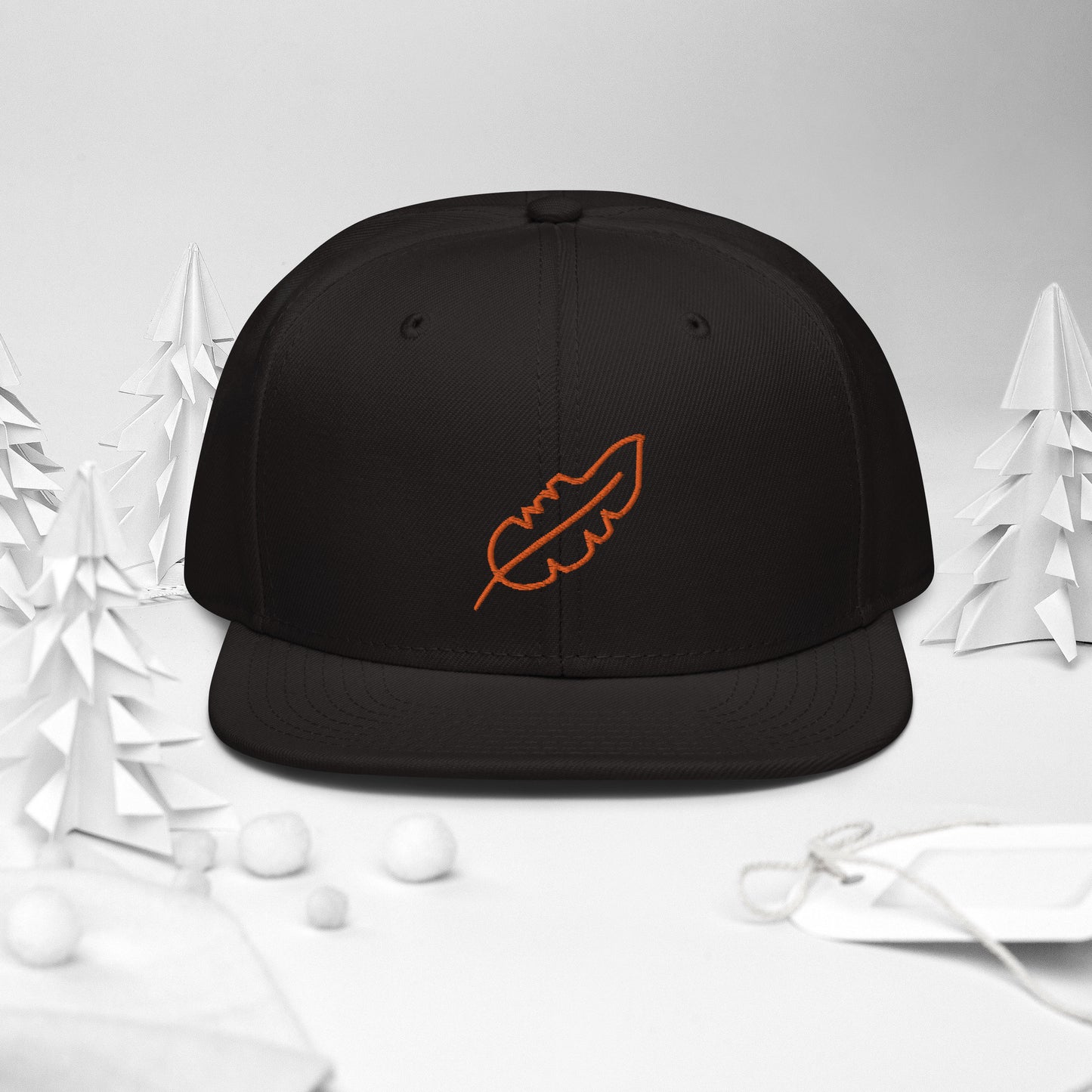 Feather Snapback Hat (Orange)