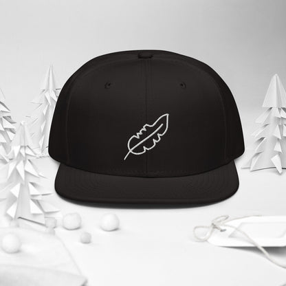 Feather Snapback Hat (White)