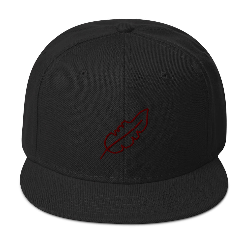 Feather Snapback Hat (Maroon)