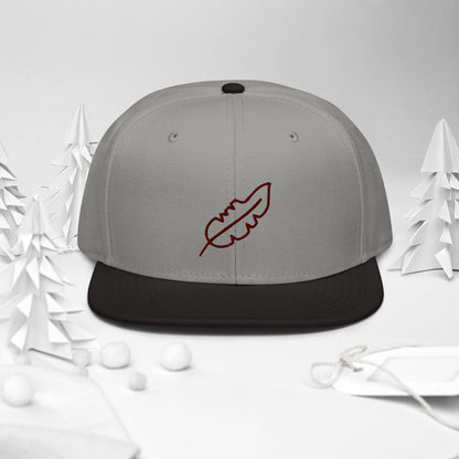 Feather Snapback Hat (Maroon)