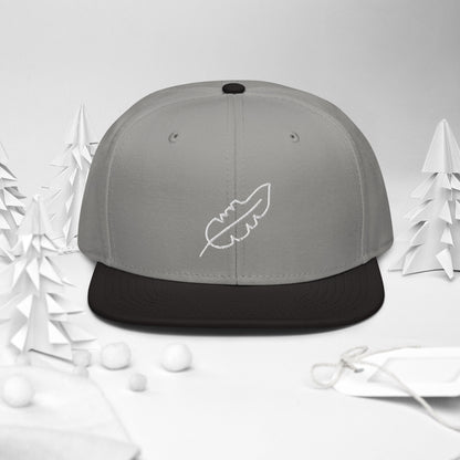 Feather Snapback Hat (White)