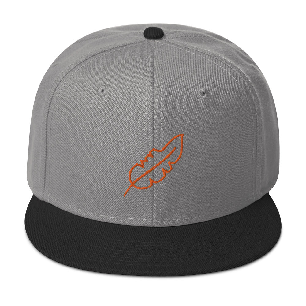 Feather Snapback Hat (Orange)