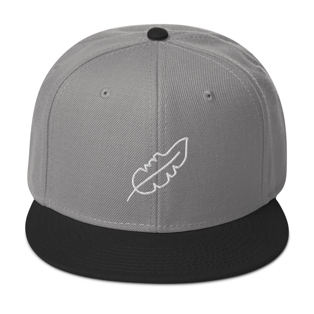 Feather Snapback Hat (White)