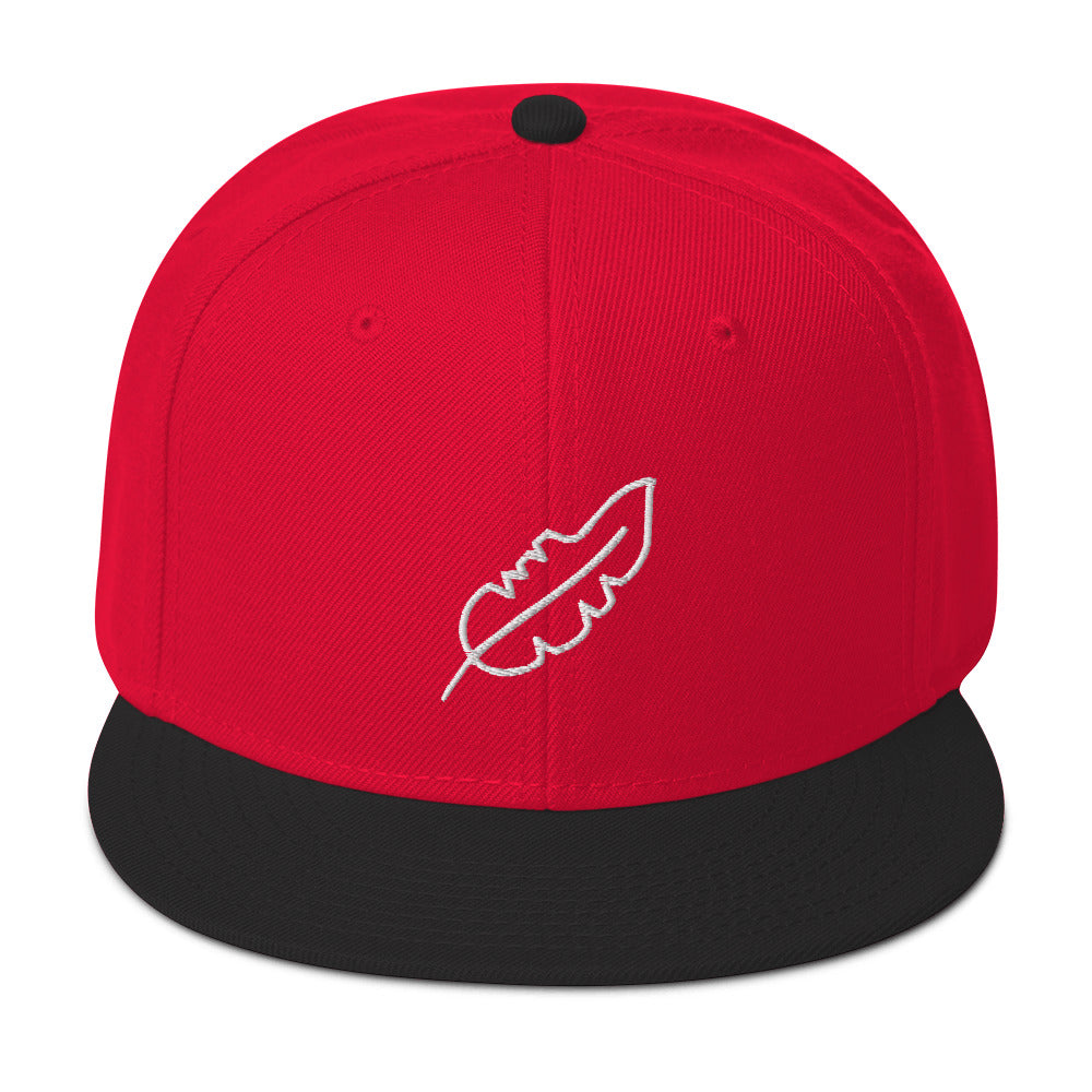 Feather Snapback Hat (White)