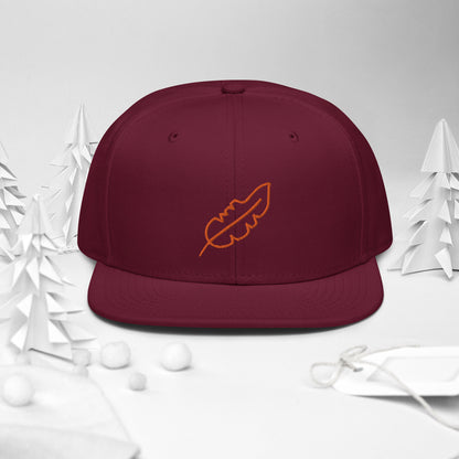 Feather Snapback Hat (Orange)