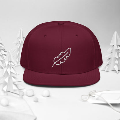 Feather Snapback Hat (White)