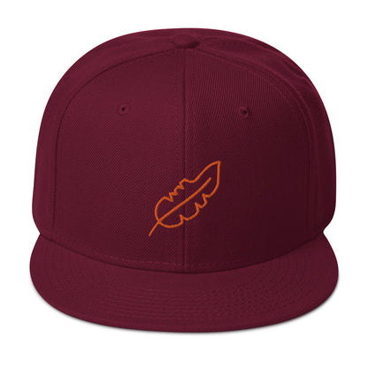 Feather Snapback Hat (Orange)
