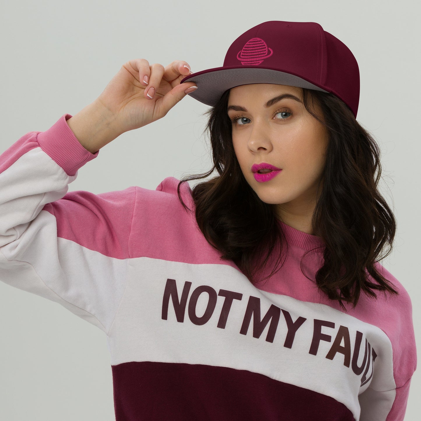 Saturn Snapback Hat (Pink)