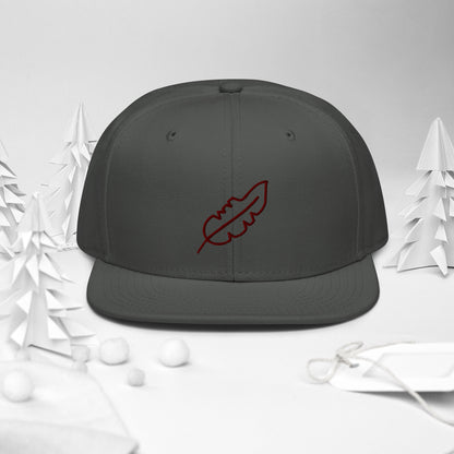 Feather Snapback Hat (Maroon)