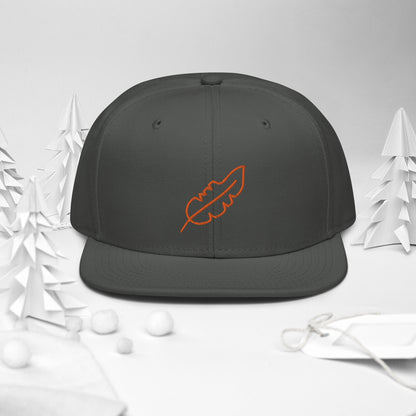 Feather Snapback Hat (Orange)
