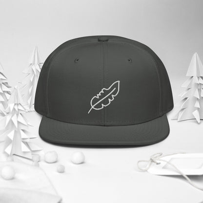 Feather Snapback Hat (White)