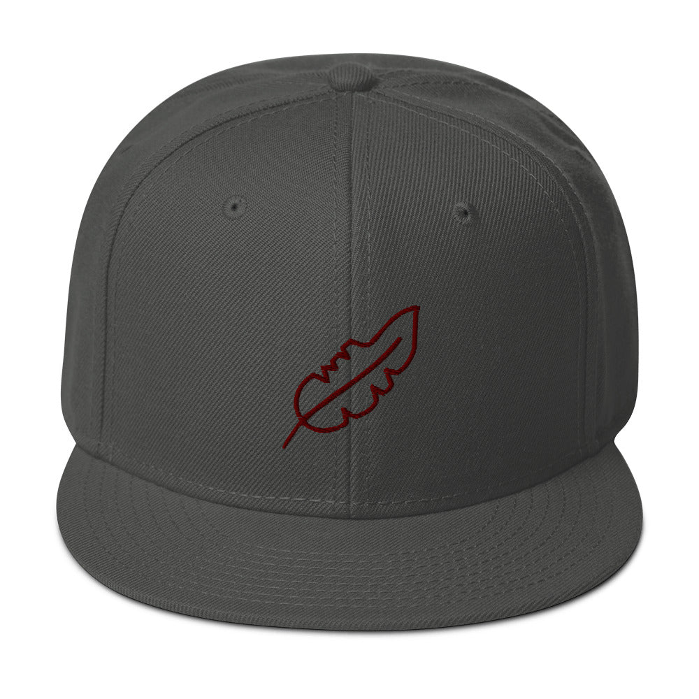 Feather Snapback Hat (Maroon)