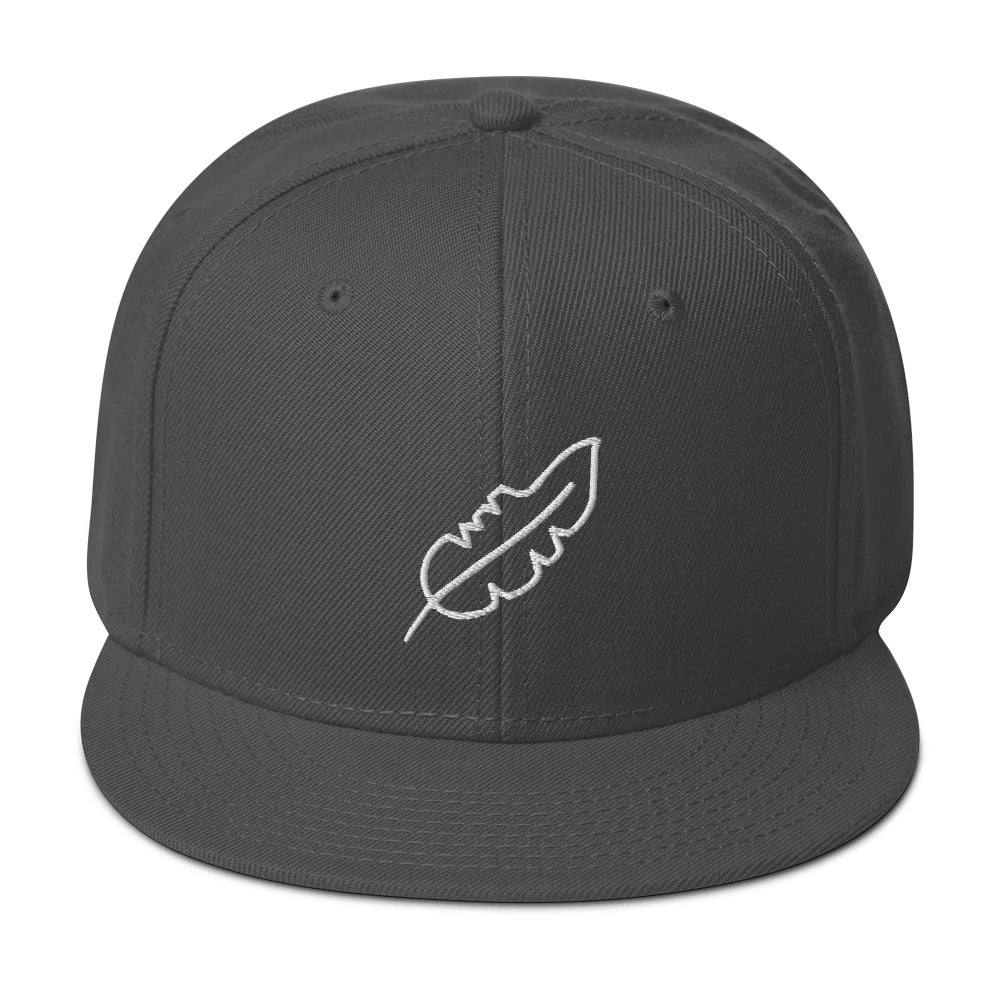 Feather Snapback Hat (White)