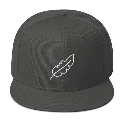 Feather Snapback Hat (White)
