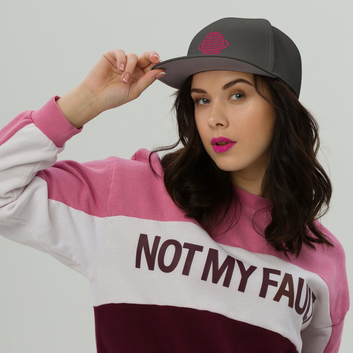 Saturn Snapback Hat (Pink)