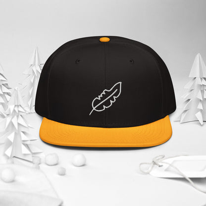 Feather Snapback Hat (White)